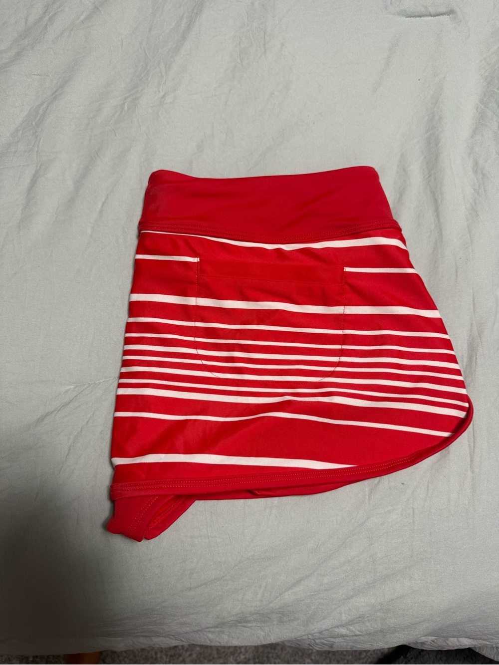 Athleta Red Striped Women's Mini Swim Skort